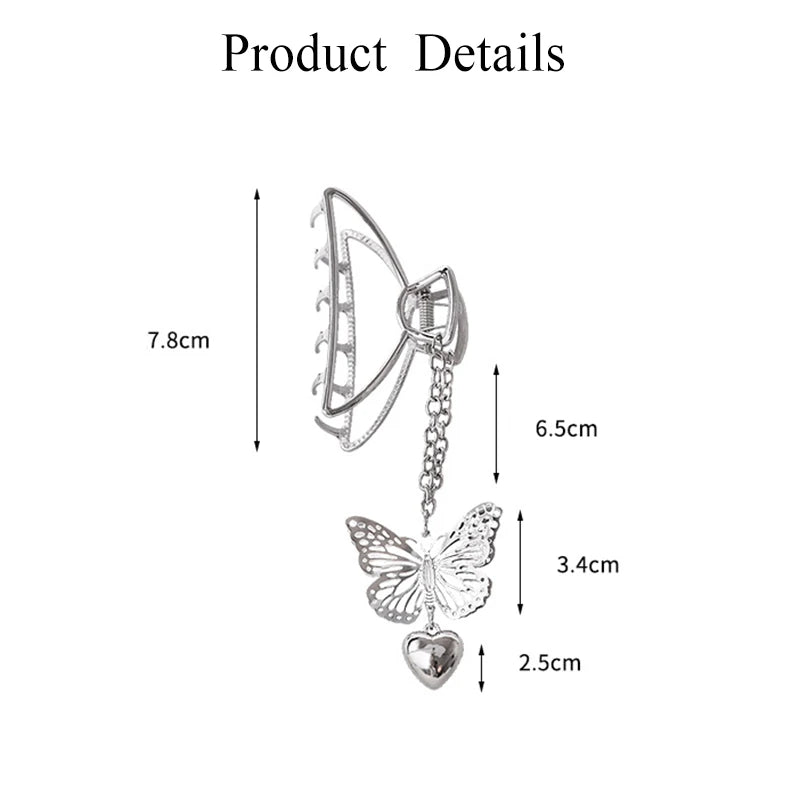 Retro Butterfly  Geometric Hair Claw Clip
