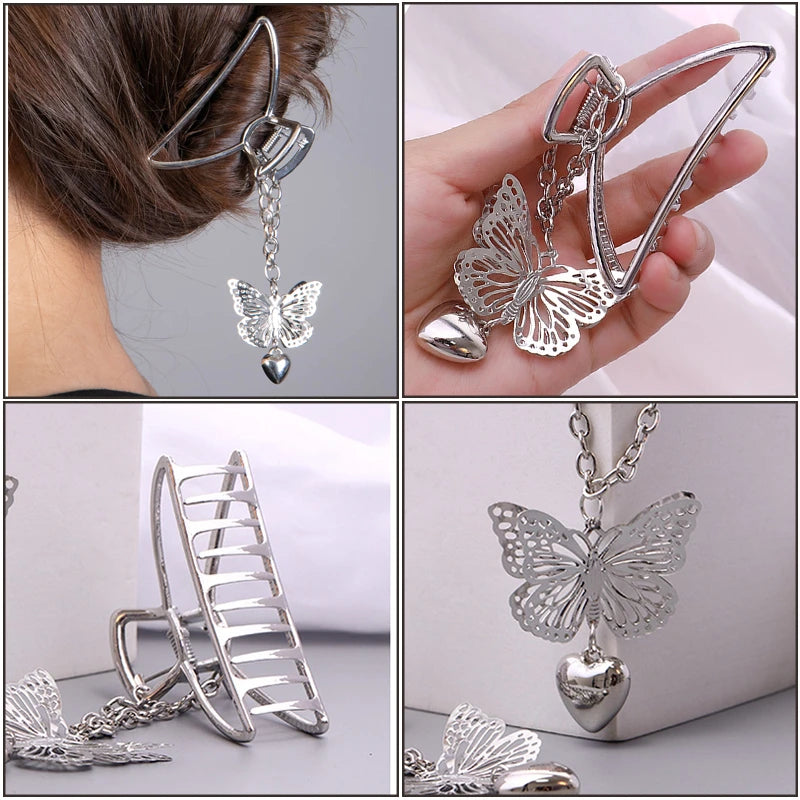 Retro Butterfly  Geometric Hair Claw Clip