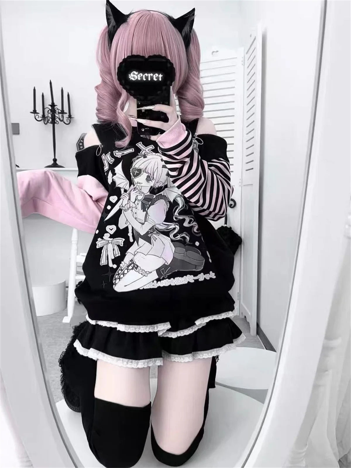 Y2k  Grunge Sweatshirt Zipper Hoody