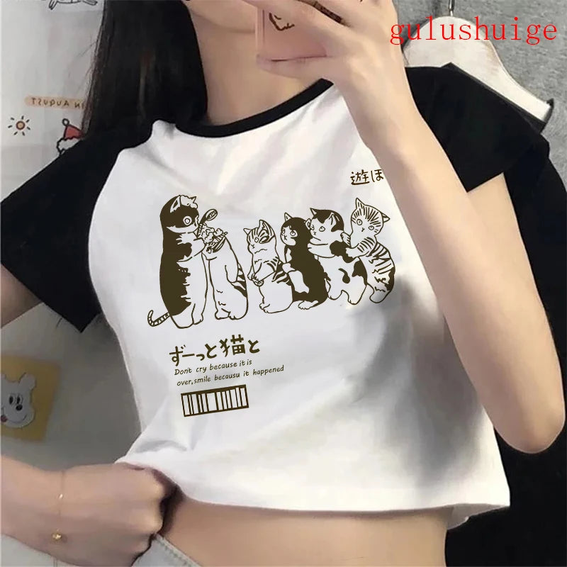 Funny Cat  Crop Top