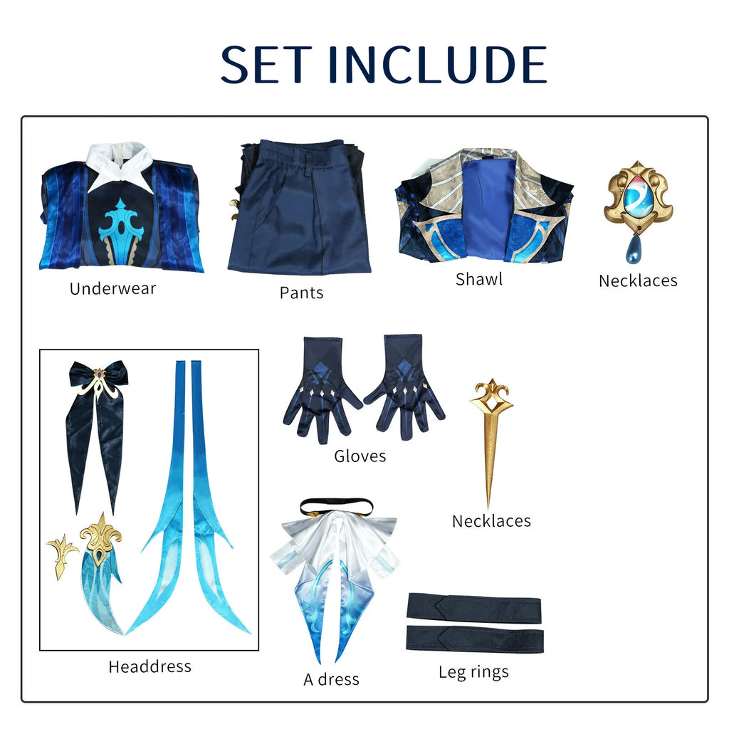 Genshin Impact Neuvillette Cosplay Costume