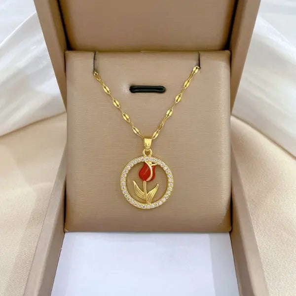 Cherry Blossoms Flower Necklace