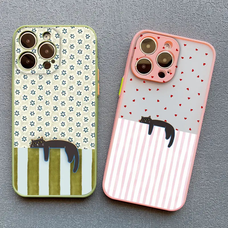 Artistic  Cat Striped Pattern Phone Case For iPhone