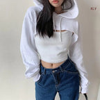 Long Sleeve Cropped Hoodie