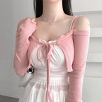 Off Shoulder Lace Up Coat
