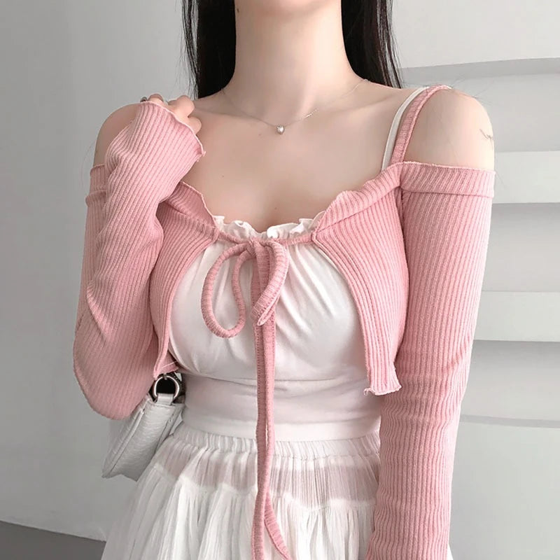 Off Shoulder Lace Up Coat