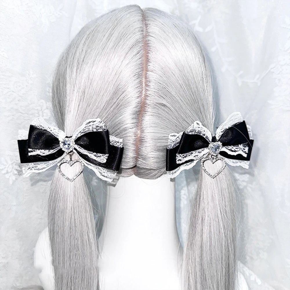 Y2k Gothic Harajuku Lace Bow Hair Clips