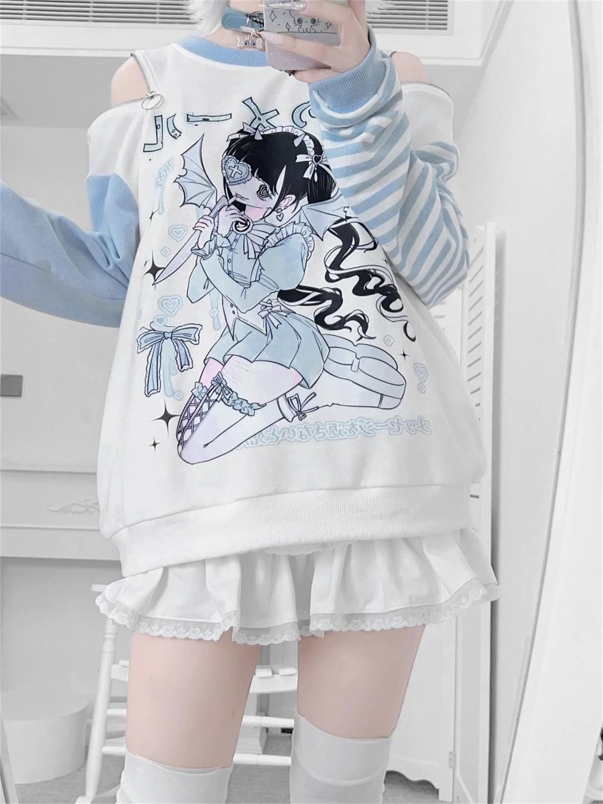 Y2k  Grunge Sweatshirt Zipper Hoody