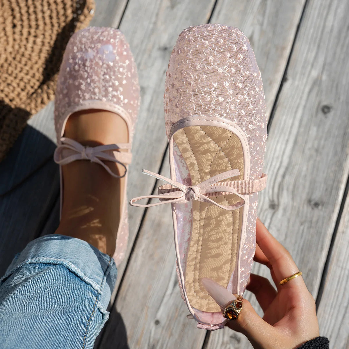 Lace Flower Flat  Shoes