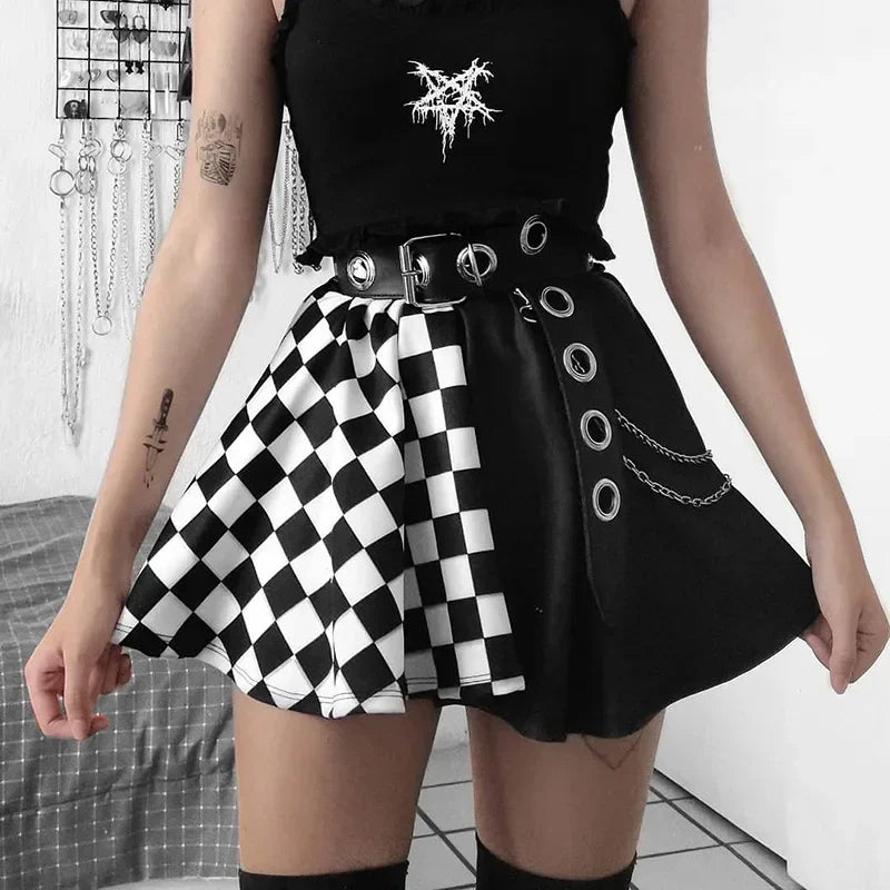 Harajuku Plaid High Waist Skirt