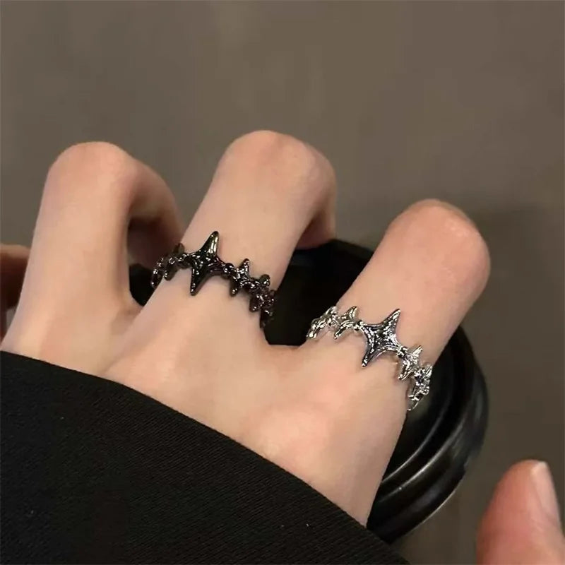 Irregular Cross Star Open Ring