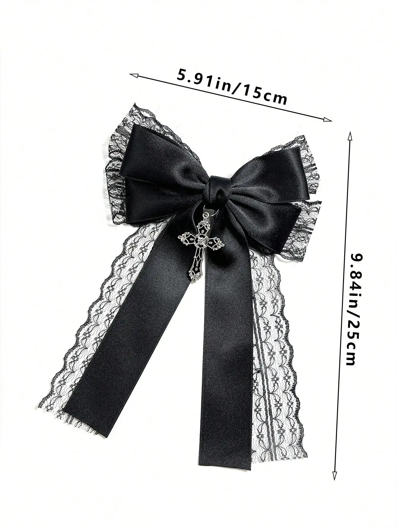 black lace bow hair  hair clip