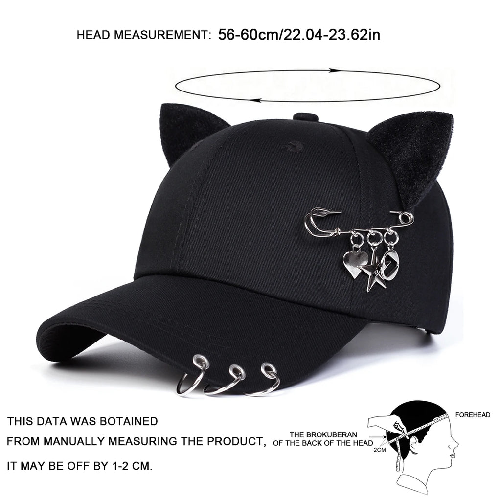 Cat Ear Pin  Baseball Cap
