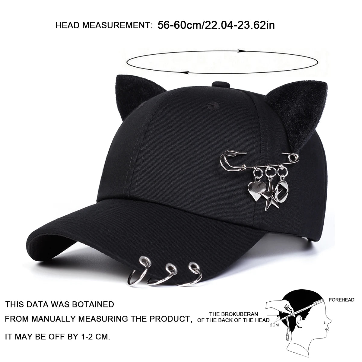 Cat Ear Pin  Baseball Cap