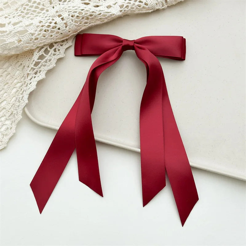 Silky Satin Bow Hair Clips