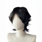 black wavy  synthetic wig