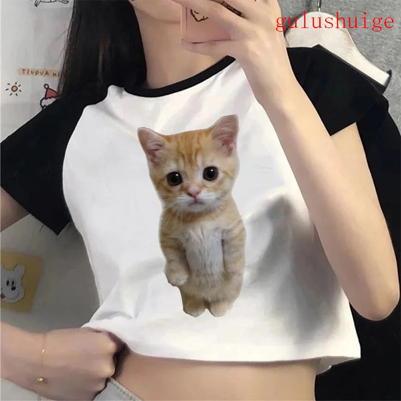 Funny Cat  Crop Top