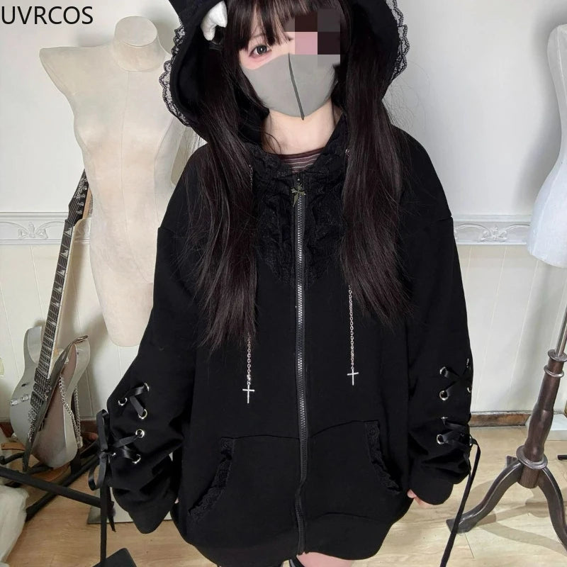 Y2k  Kawaii Cat Ears Hooded Hoodie