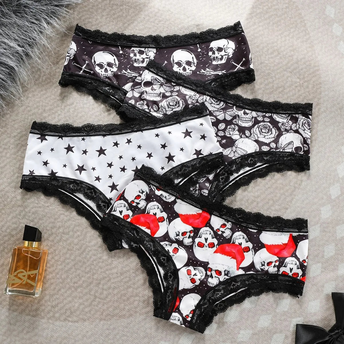 4Pcs Comfortable Breathable Dark Fashion Underpants