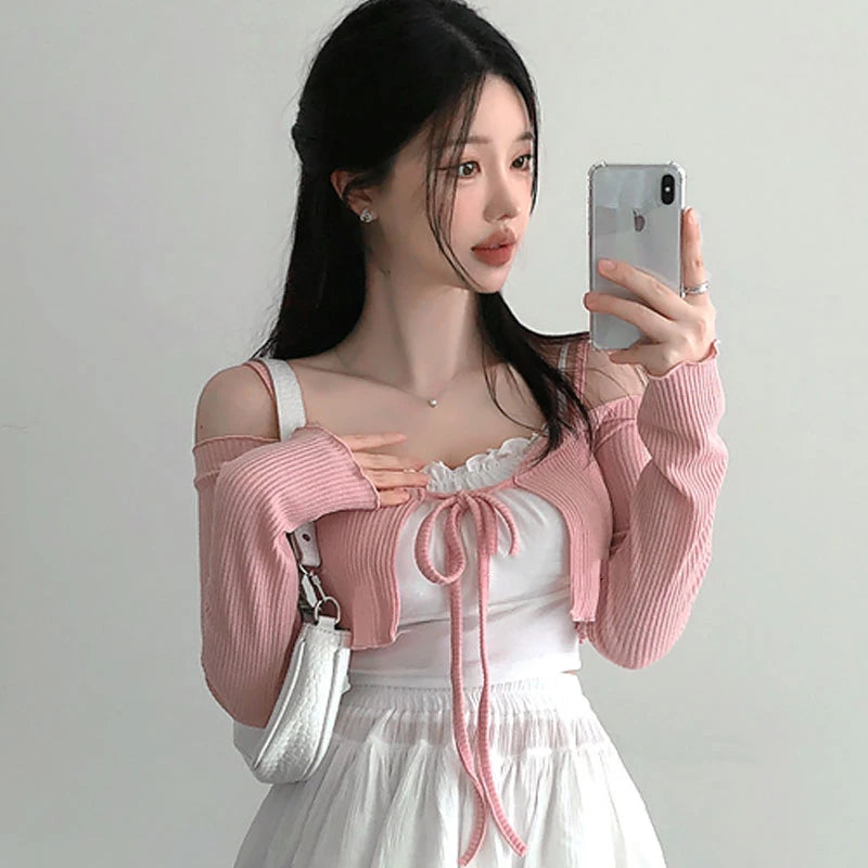 Off Shoulder Lace Up Coat