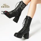 Platform Mid Calf Boots