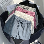 High waisted elastic sports shorts