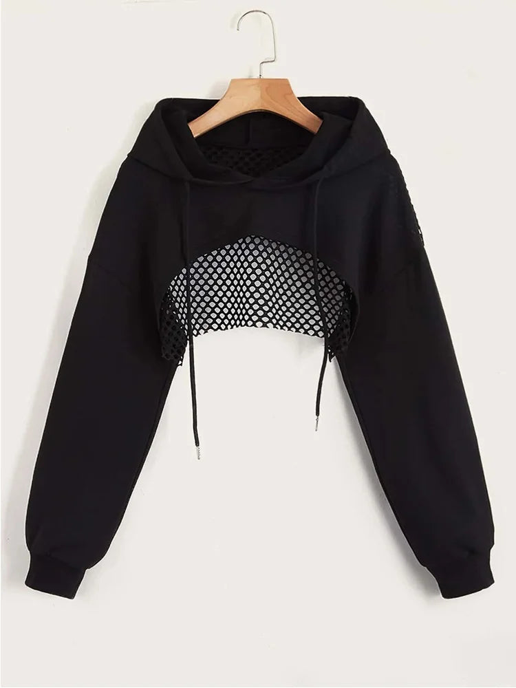 Street Sport  Crop  Hoodie