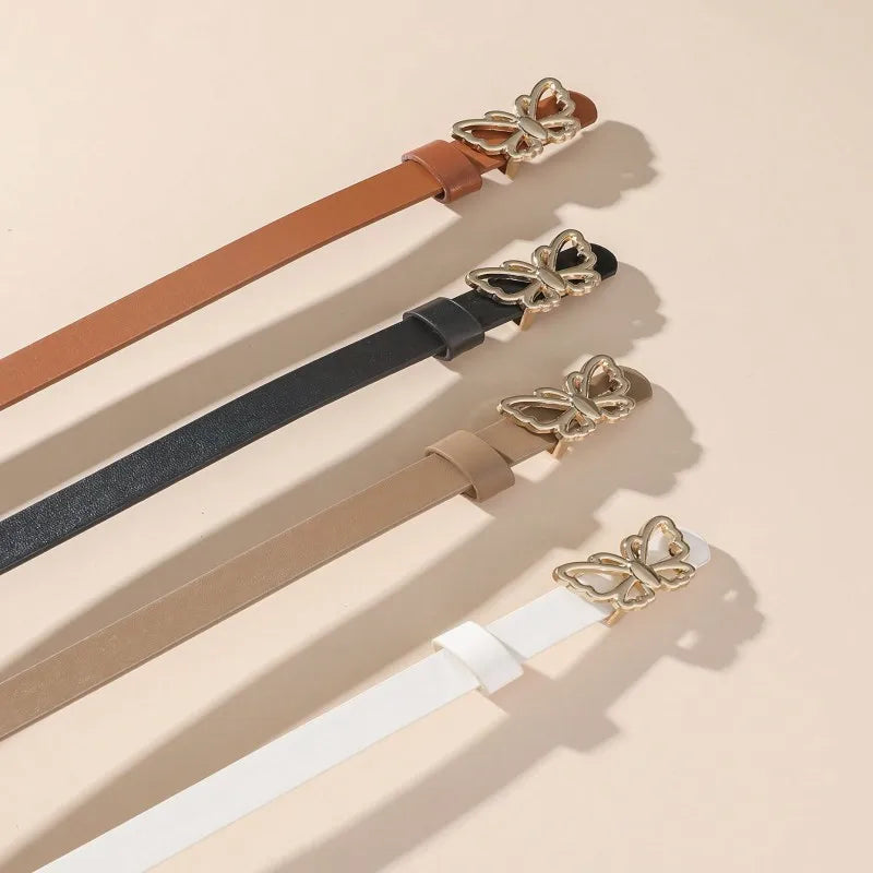 small waist belt with a butterfly buckle