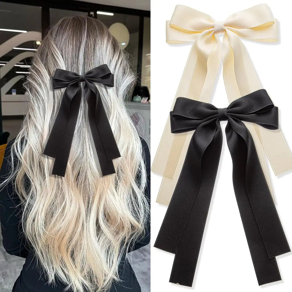 Silky Satin Bow Hair Clips