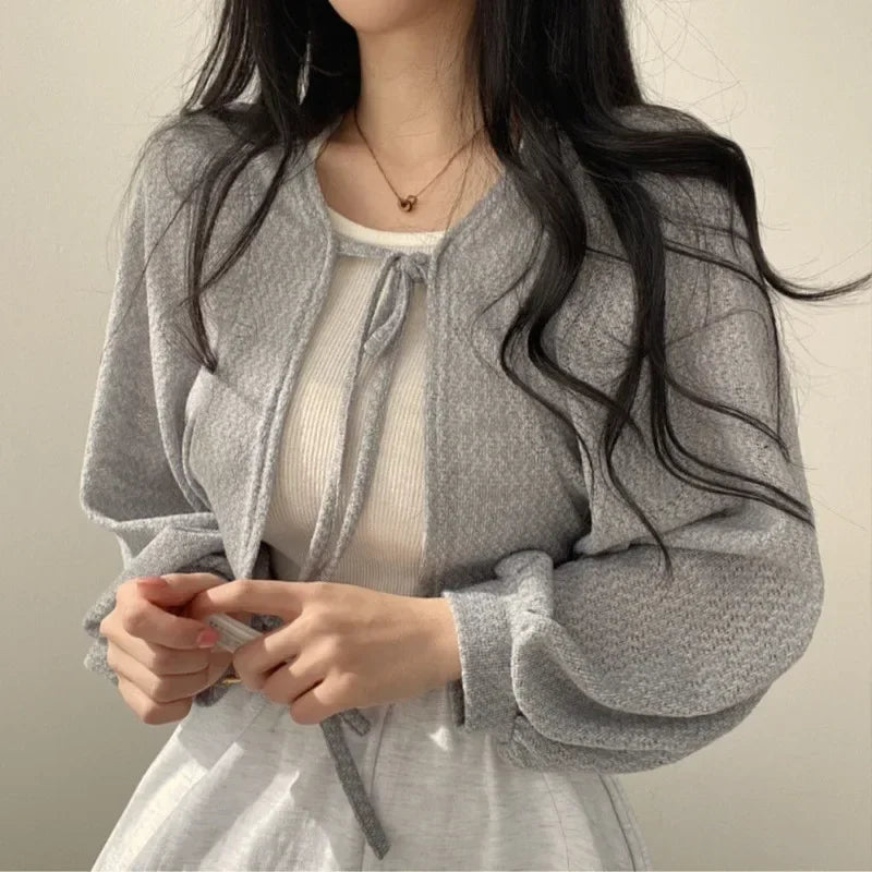Thin White Cardigan Knitwear Jacket