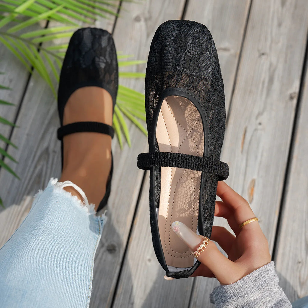 Lace Flower Flat  Shoes
