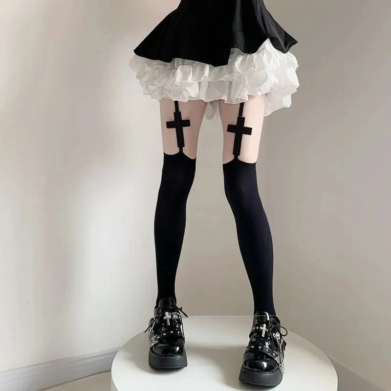 Wide-banded Velvet  Thigh High