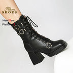 Platform Mid Calf Boots
