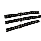 Perforated black canvas belt