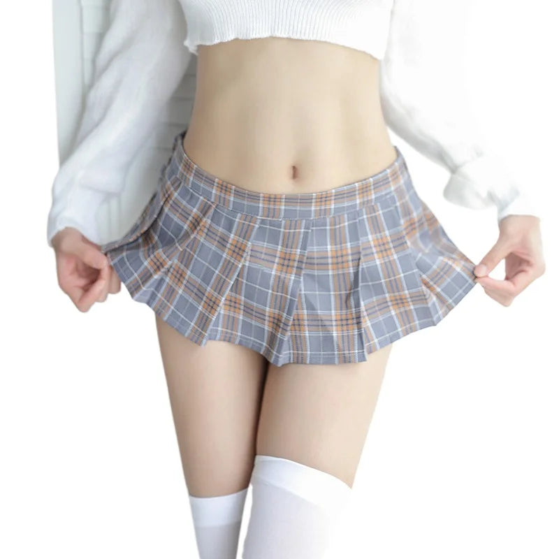 Micro Plaid Mini Skirts