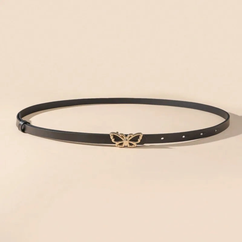 small waist belt with a butterfly buckle