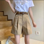 High Waist  Workwear Shorts