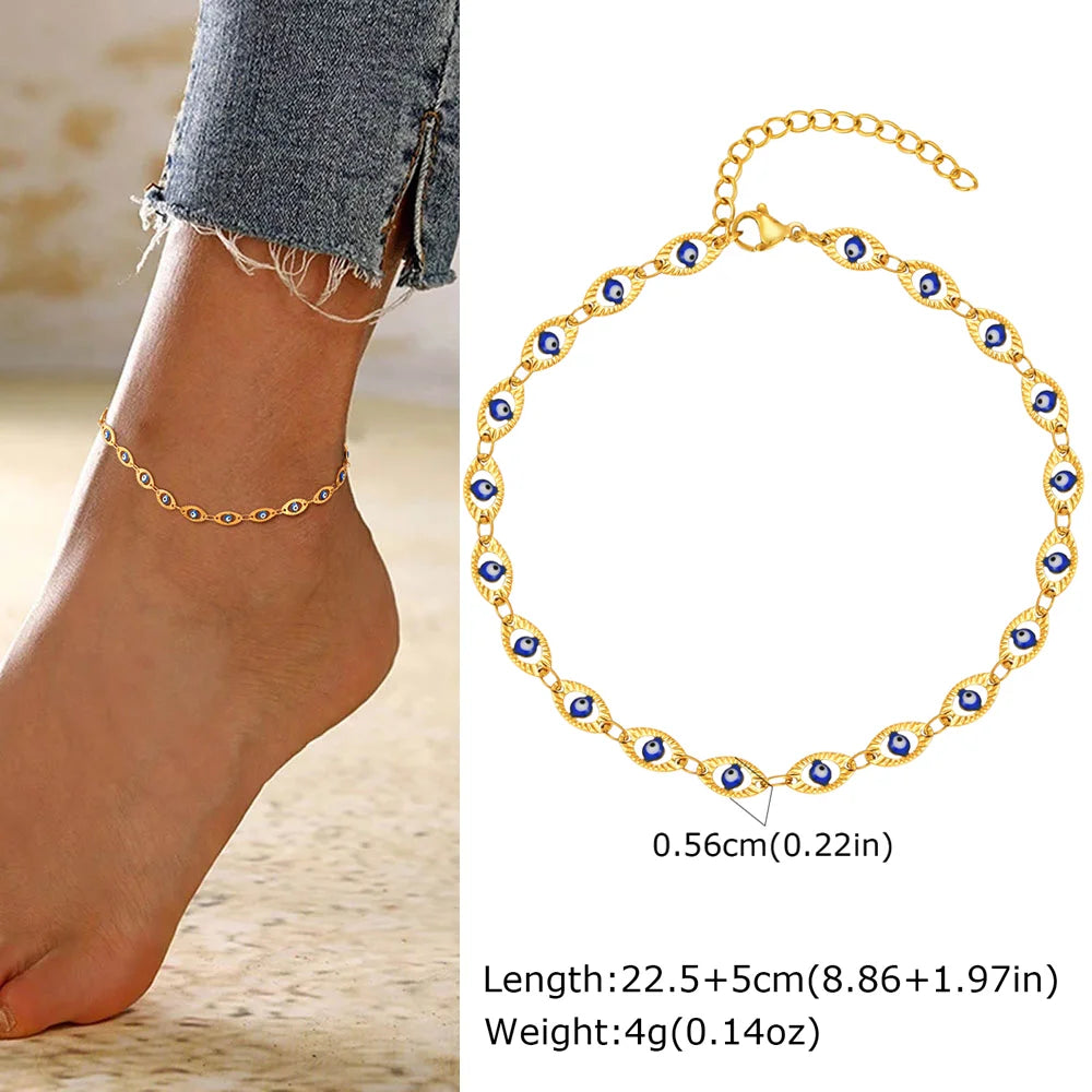 Stainless Steel Heart Anklets