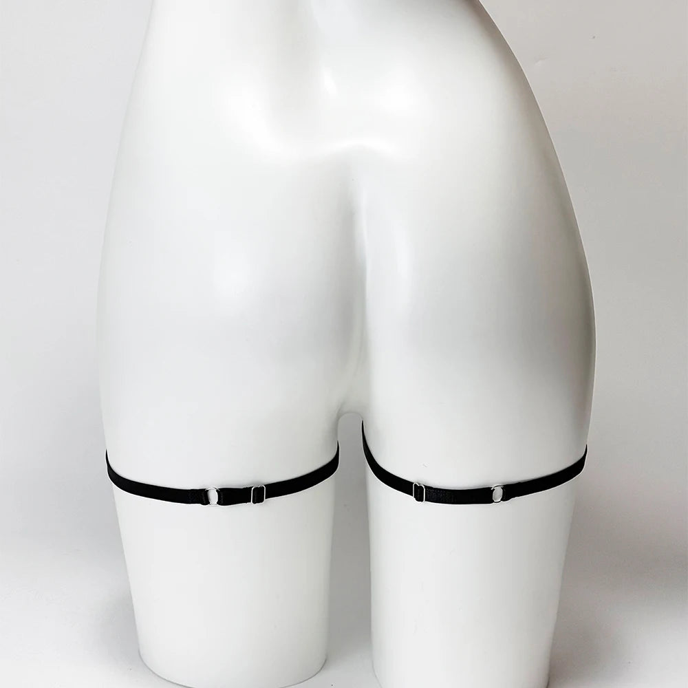 Black Simple Bow Thigh Strap