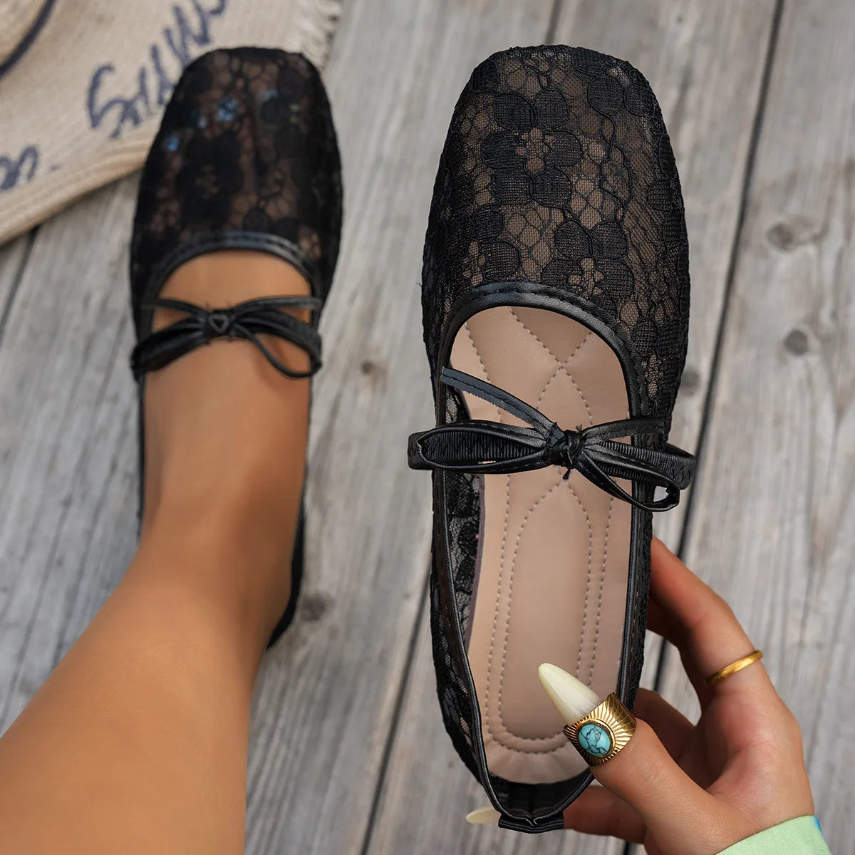 Lace Flower Flat  Shoes