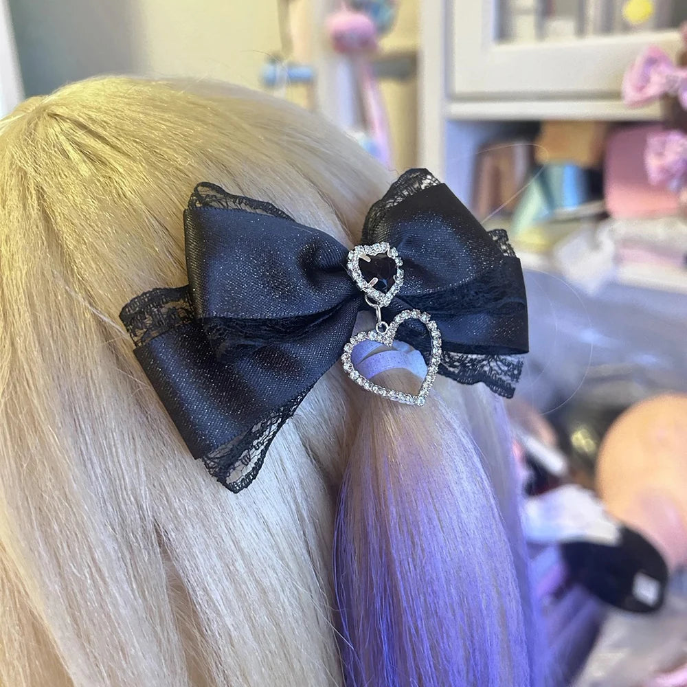 Y2k Gothic Harajuku Lace Bow Hair Clips