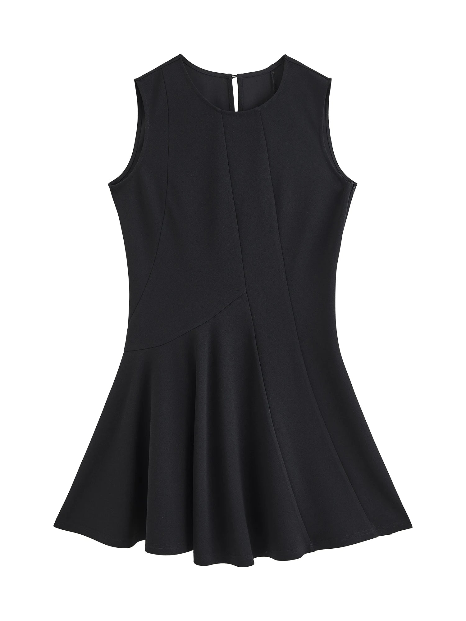 ZIQIAO French-style Black Mini Dress