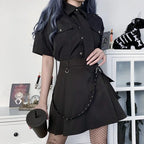 High Waist Streetwear Black Skirt