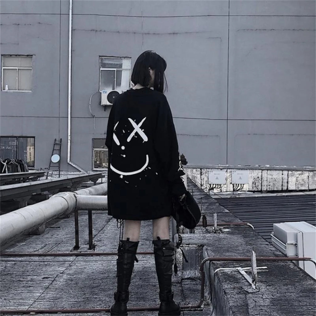 Punk Oversized Long Sleeve T-Shirt