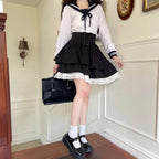 black Kawaii layered Mini Skirt