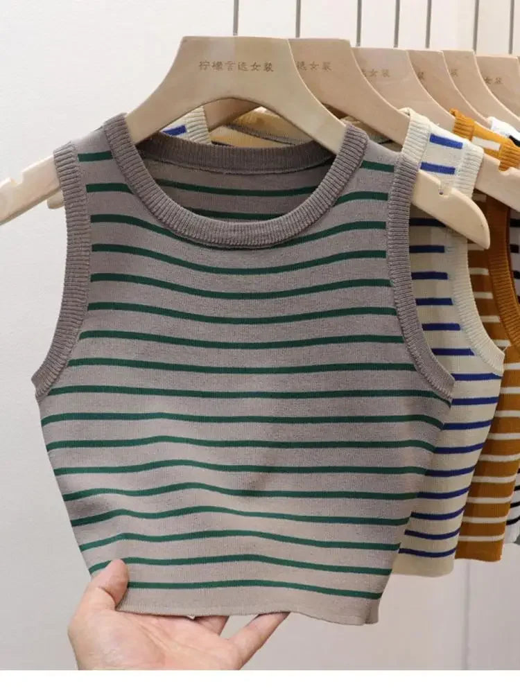 Striped  Crop Tops