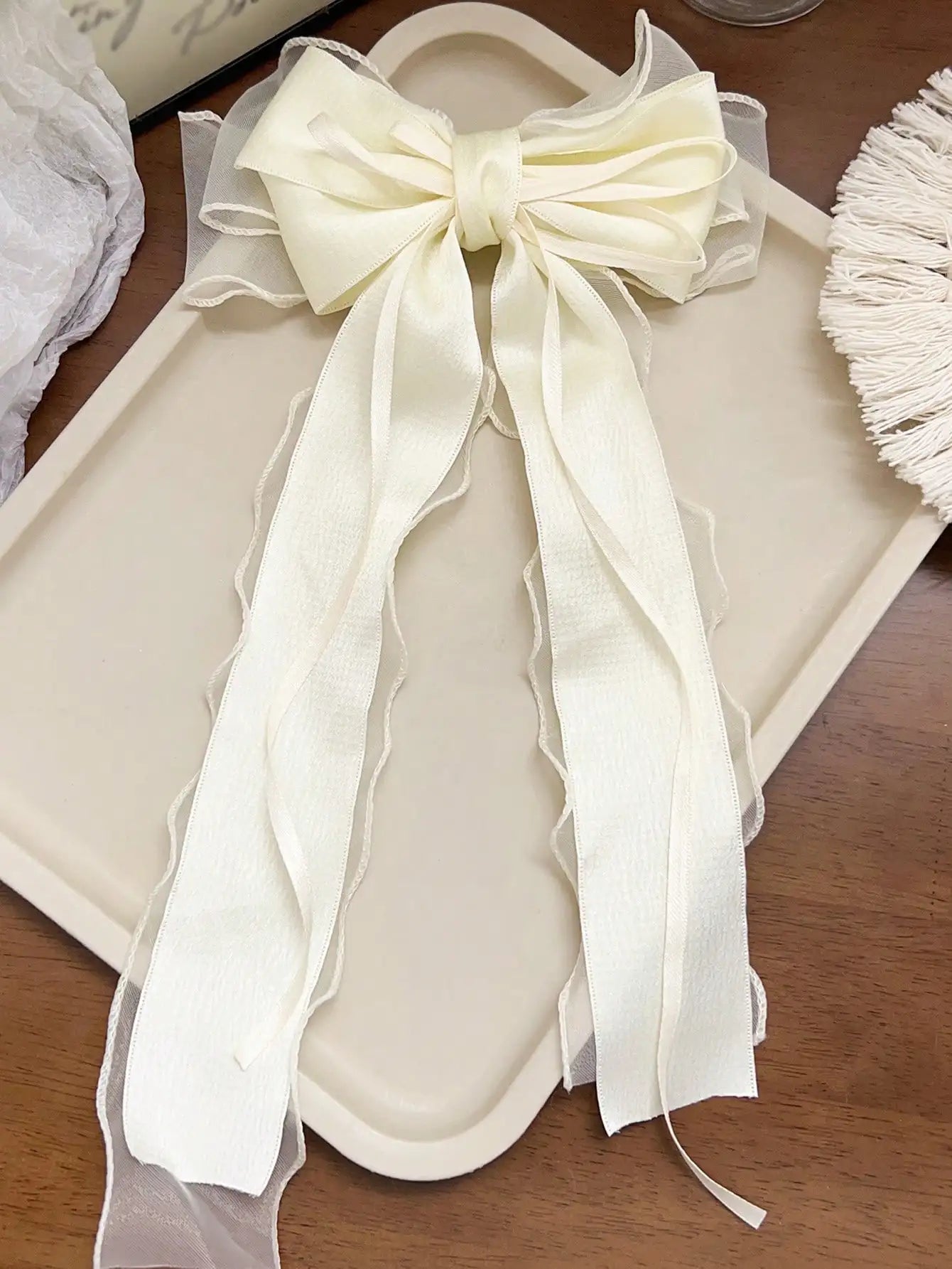 Lace Bow Ribbon Spring Hair Clip
