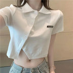 Y2K Polo  Crop Top