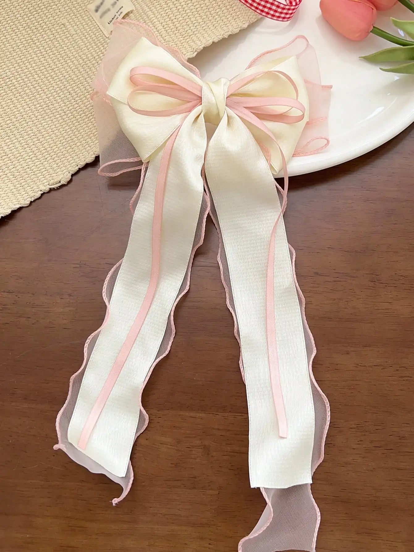 Lace Bow Ribbon Spring Hair Clip