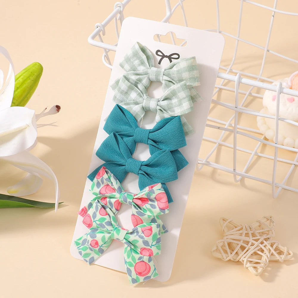 5Pcs/Set Cute Floral  Mini  Hair Clip Cute Floral